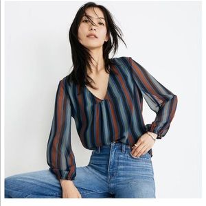 Madewell long sleeves striped blouse medium size